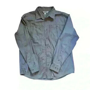 Guide Series Gander Mountain 100% Cotton Gray Outdoor Shirt Sz L